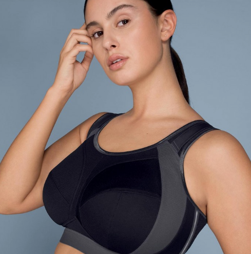 Elomi Energise J-Hook Underwire Sports Bra (8041),42G,Black at   Women's Clothing store