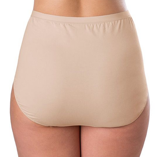 Elita Women's Full High Cut Soft Cotton Panty, White, Large at