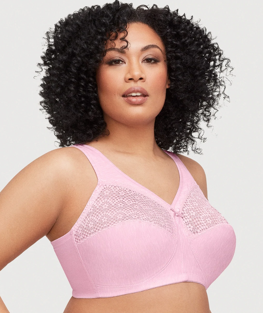 Comfort Lift Rose Lace Wireless Support Bra 1104 - White – Purple