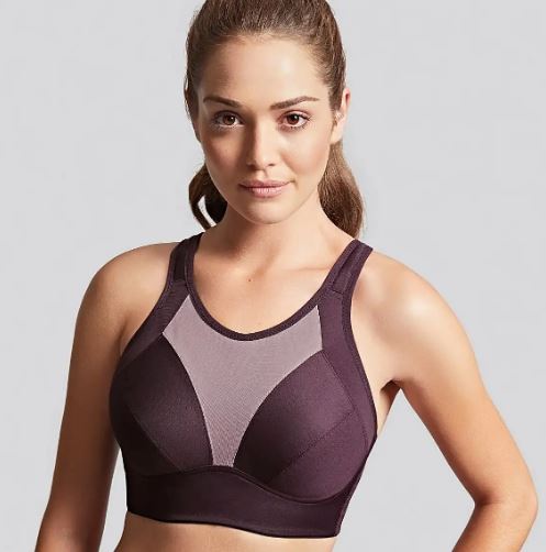 HAYBERG Women's Front Open Zipper Padded Sports Bra (Purple,Free Size)