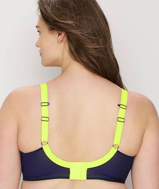 Elomi Energise Sports Bra in Lime Twist EL8042 High Impact Underwired Non  Padded