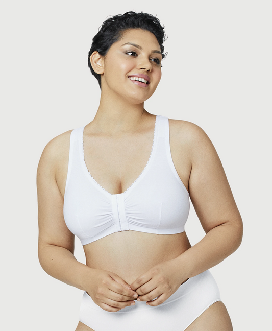 Glamorise Front Close Cotton Blend T-Back Comfort Bra, Nordstrom