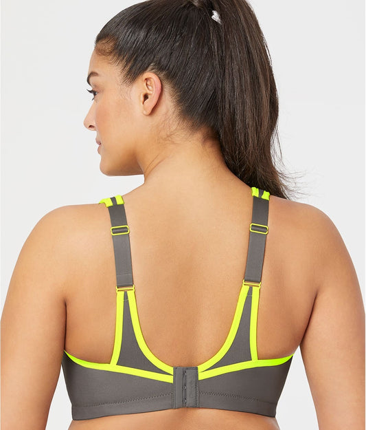 Parfait Women's Wave Wire-free Zip Front Sports Bra - Silver - 32d : Target