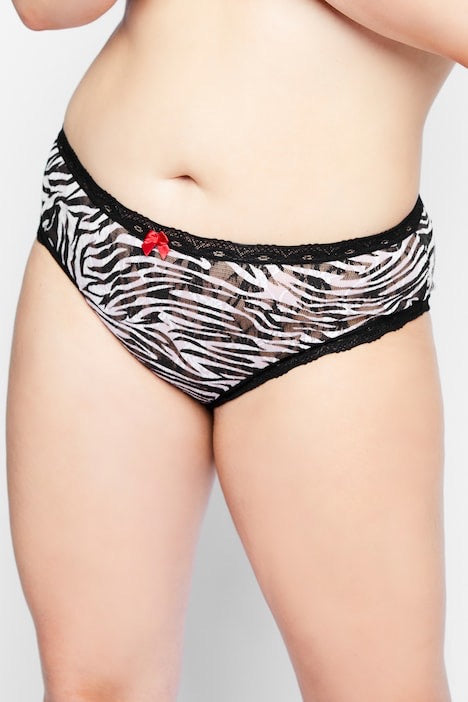 Cotton Butterfly Lace Panty For Women - Black - WSP-044