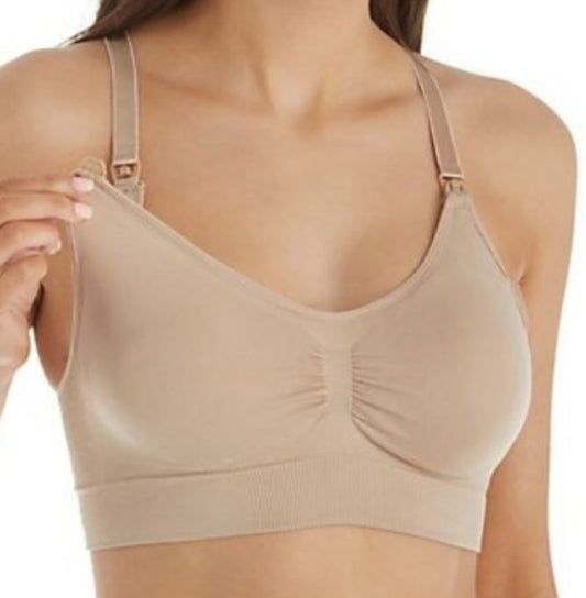 Leading Lady The Dorothy - Wirefree Maternity to Nursing T-Shirt Bra in  Warm Taupe, Size: 38B