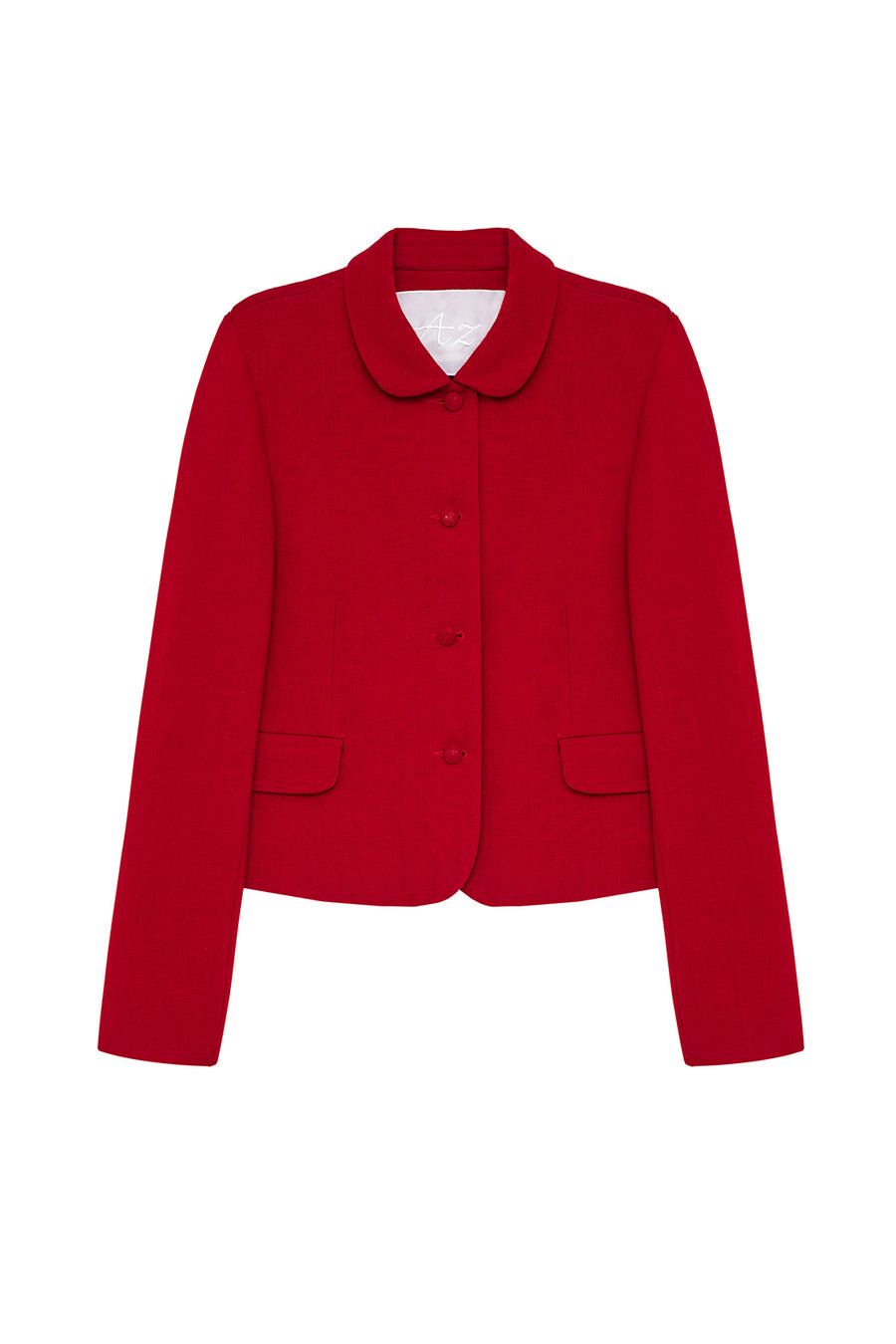 Esha Jacket - 100% wool jacket in red | AZI Land