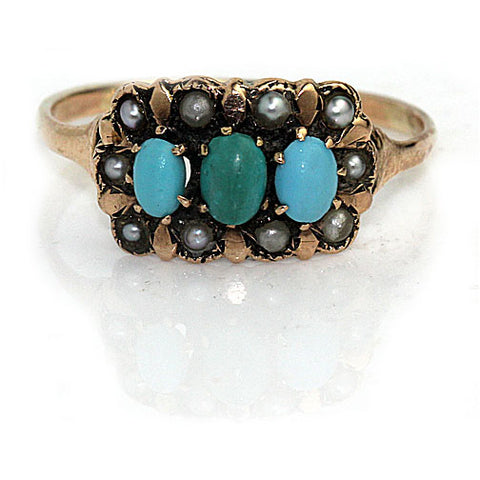 Blue Flower Ring, Chrysocolla Ring, Statement Ring, Vintage Blue Rings