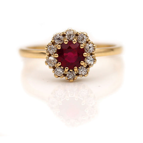 Buy Antique Style Heart Shaped Diamond Halo Engagement Ring