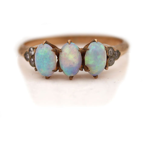 Buy Gold Opal Ring, Vintage Diamond Ring, 9K 14K 18K Antique Opal Ring, Victorian  Opal Ring, Yellow White Rose Gold CHOOSE YOUR GEM R208 Online in India -  Etsy