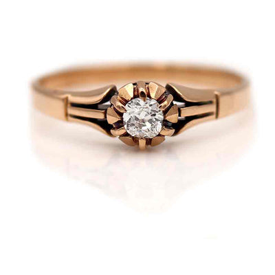 18k White Gold .20ct Old Mine Cut Diamond Filigree Ring | James McHone  Jewelry