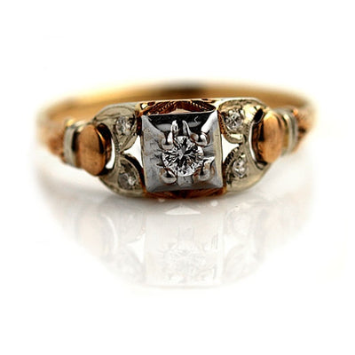Vintage Wedding Rings Set: Cute 1940s Illusion Head - Etsy | Wedding ring  sets vintage, Antique wedding rings, Wedding rings vintage
