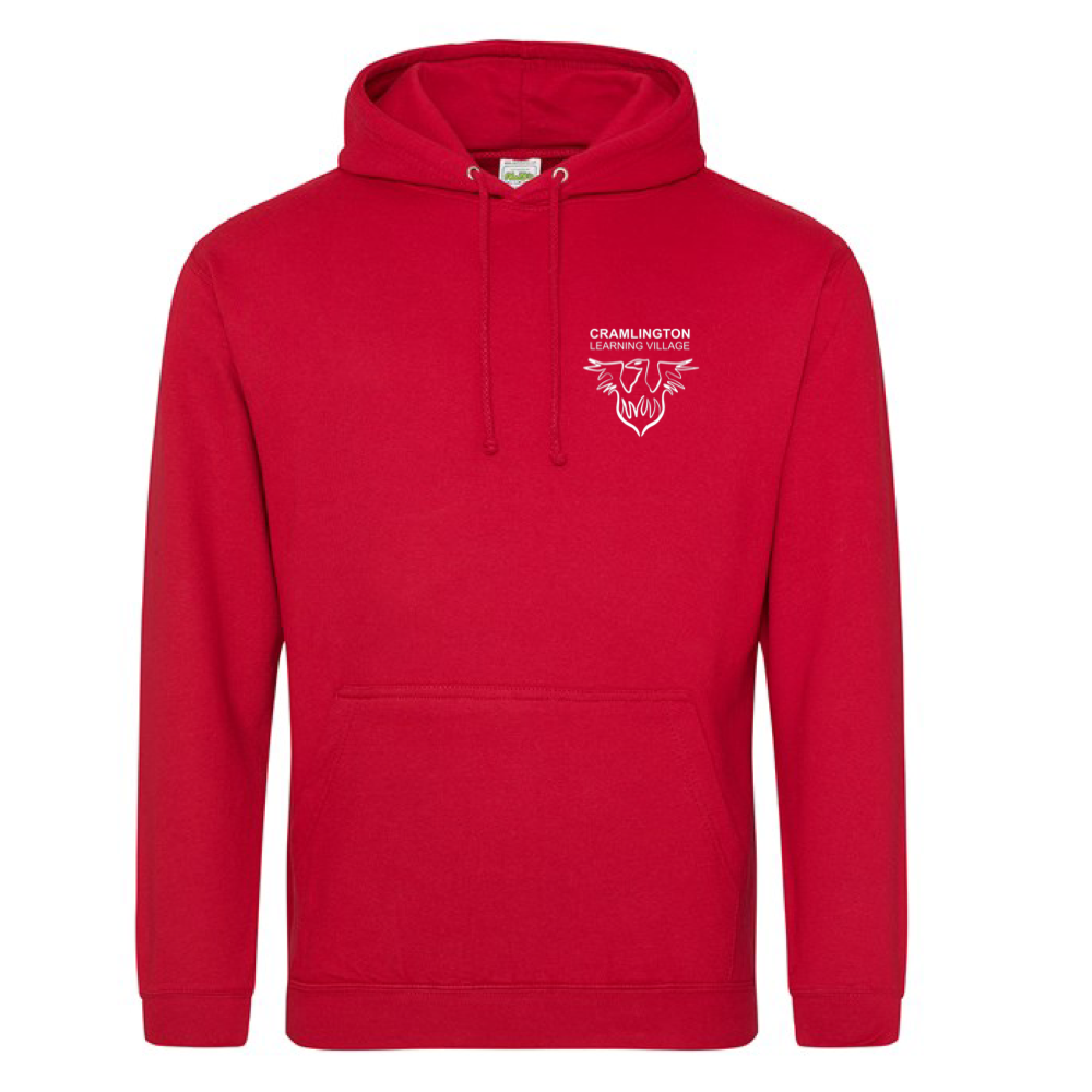 Cramlington LV PE Hooded Top Red-Custom Teamwear