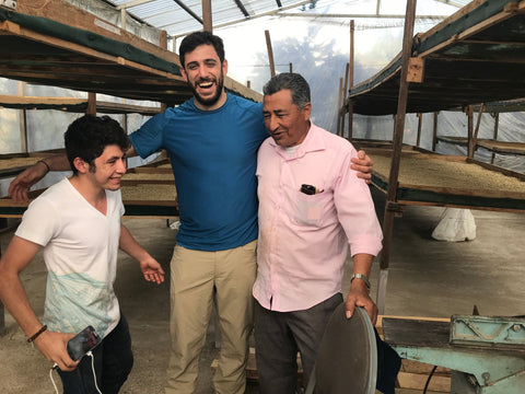 Andros Mitri of Cima Cafe (middle) pictured with San Juanito (left) and Orlando Arita (right).