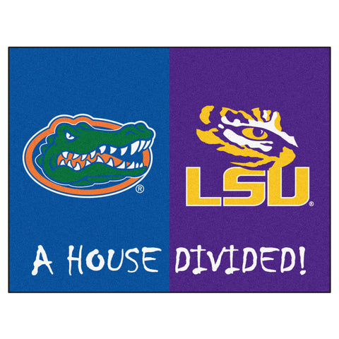 Florida Lsu House Divided Ncaa All Star Floor Mat 34 X45