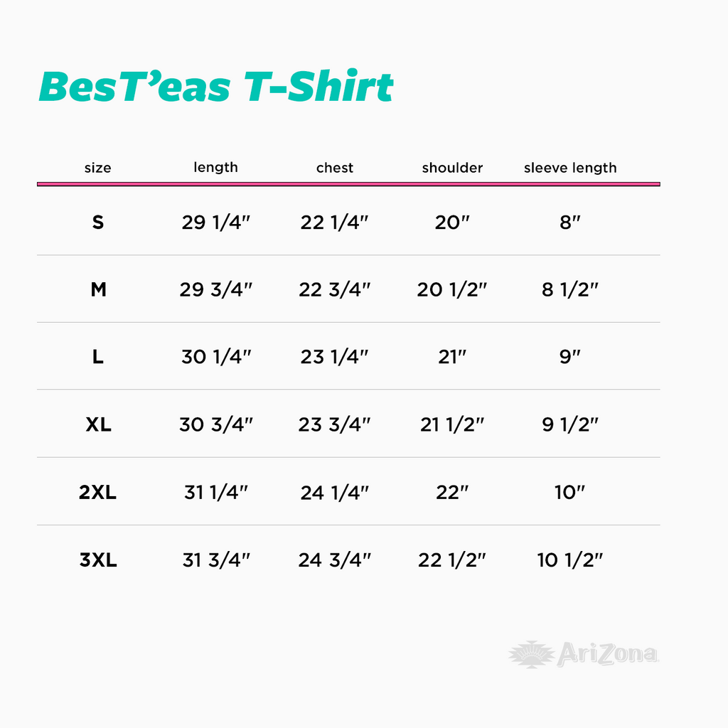 Best'Teas T-Shirt Size Chart