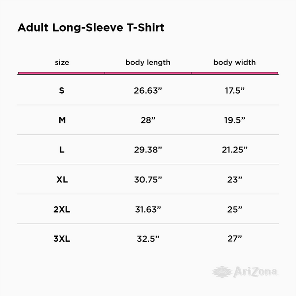 Have an Iced Day Grey Long Sleeve (Adult) - Size Chart