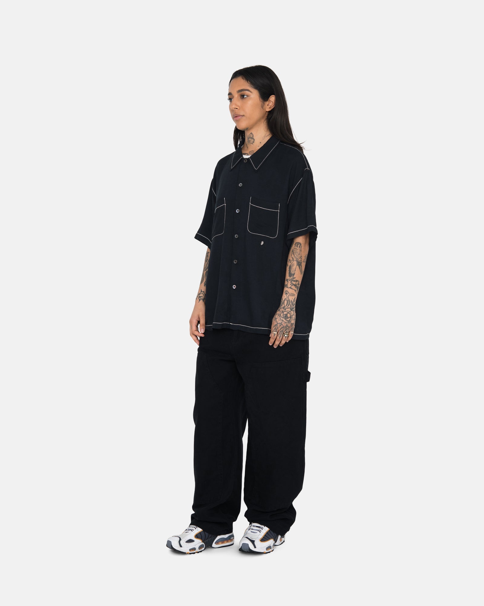 Contrast Pick Stitched Shirt - Unisex Tops & Shirts | Stüssy