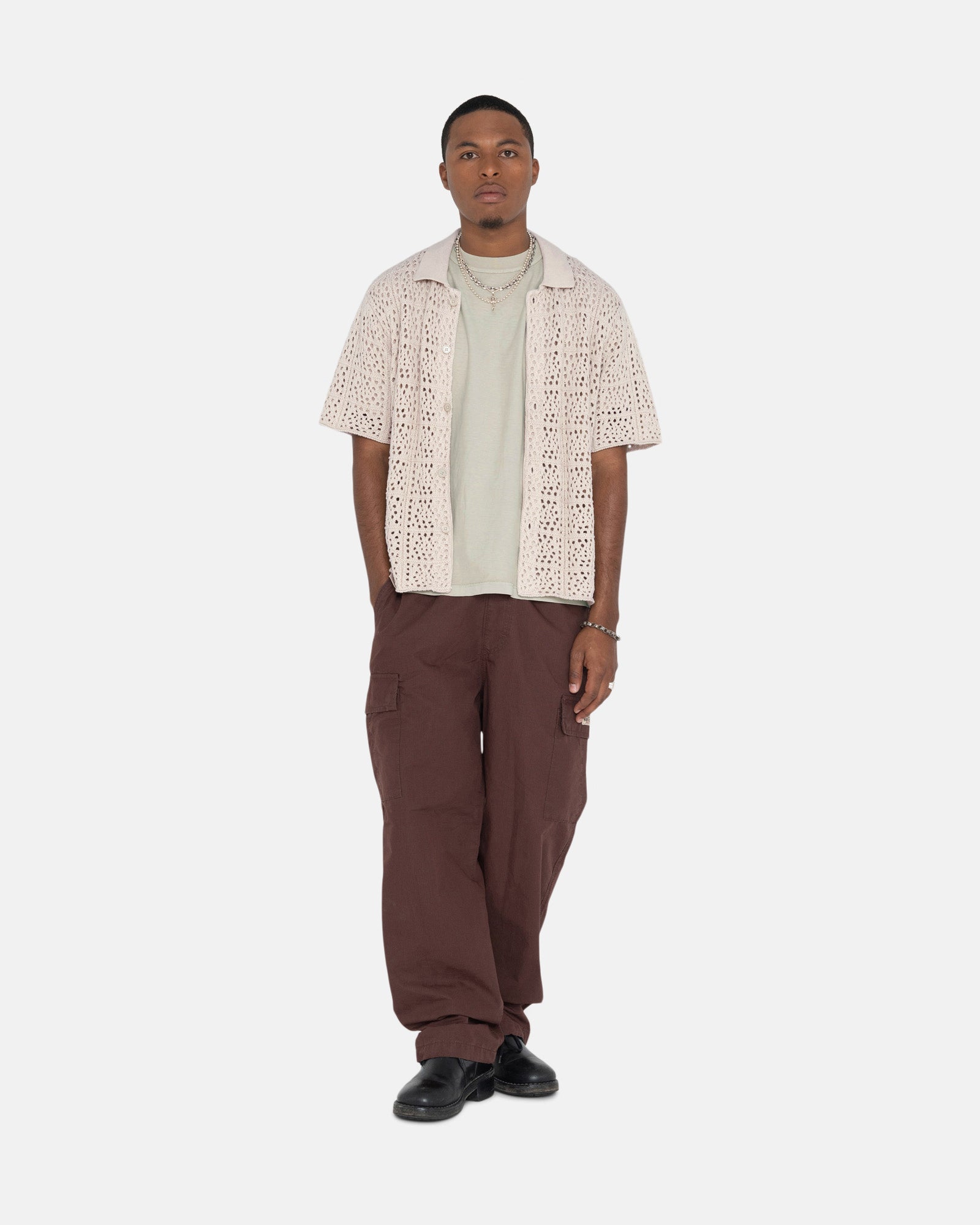 Crochet Shirt - Mens Short Sleeve Sweater | Stussy – Stüssy