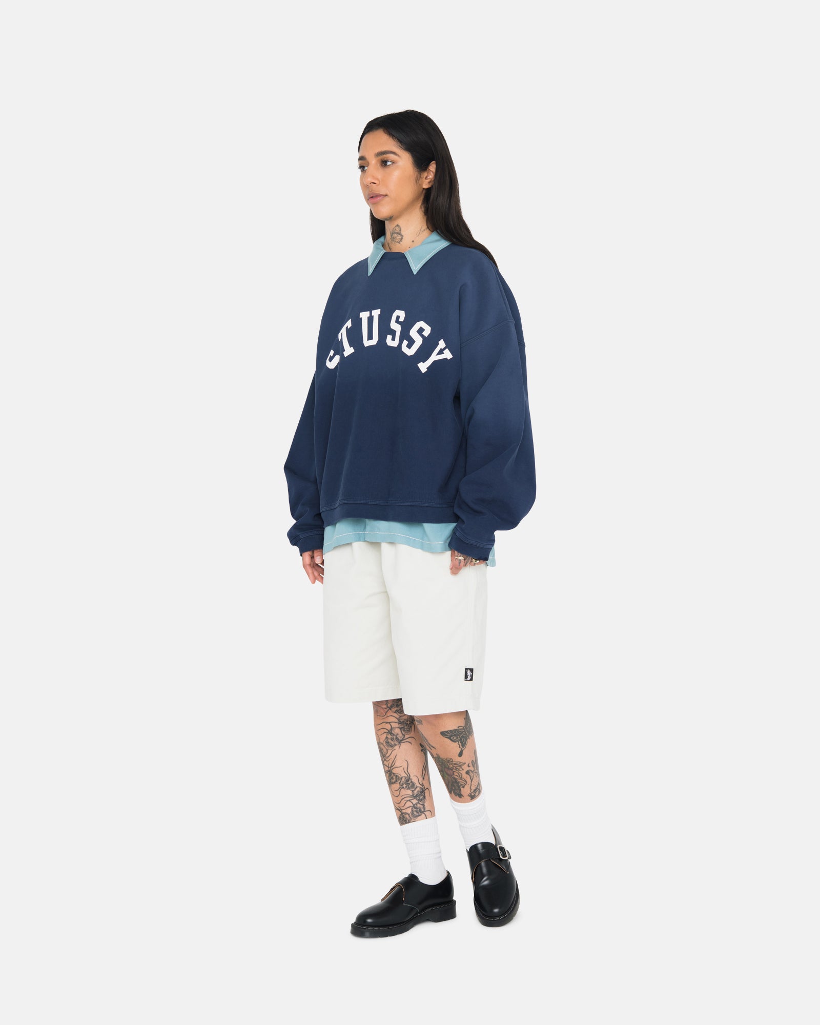 stussy 23ss sun faded oversized crew