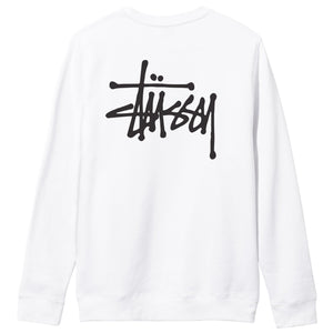 stussy basic hoodie white