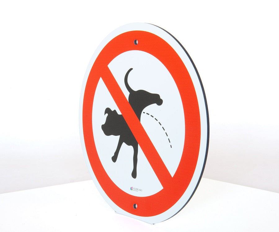 Schild Hunde pinkeln verboten 24 cm Ø mit Bohrlöchern Allesklaro