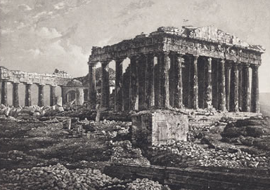 First photo of the Parthenon, taken by Joly de Lotbinière in 1839