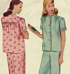 Vintage 1940s Silky Pink Rayon Pajamas 40s Lounging Set - sm – Better ...