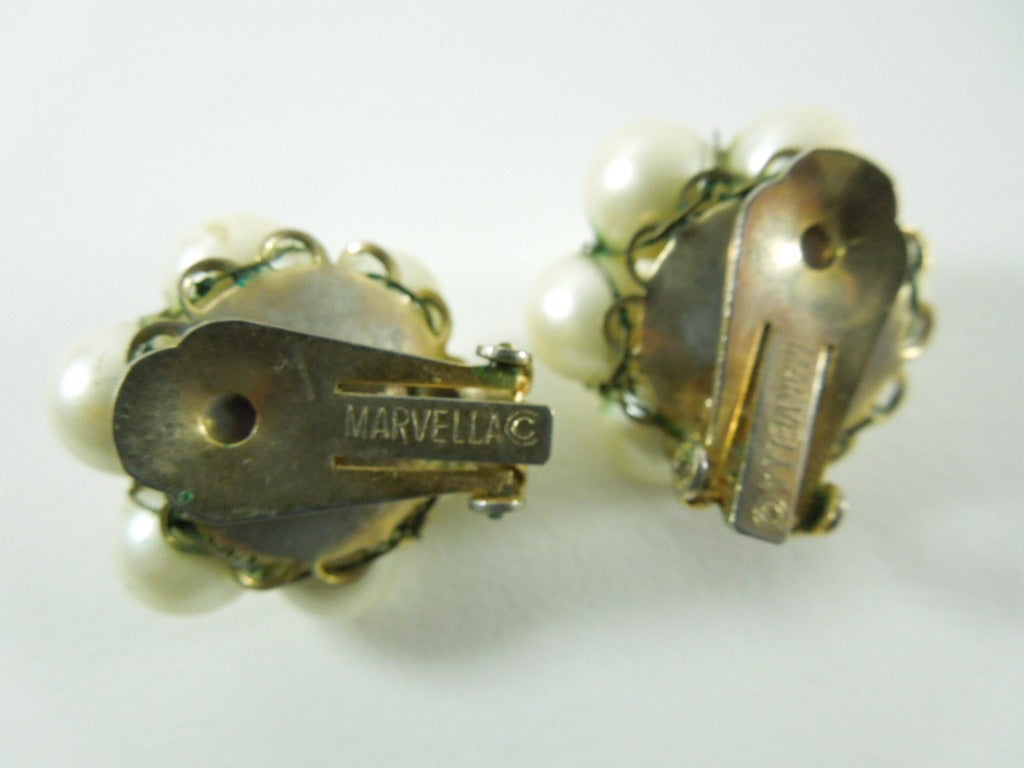 Vintage 50s 60s Clip On Earrings Faux Pearl by Marvella – Better ...