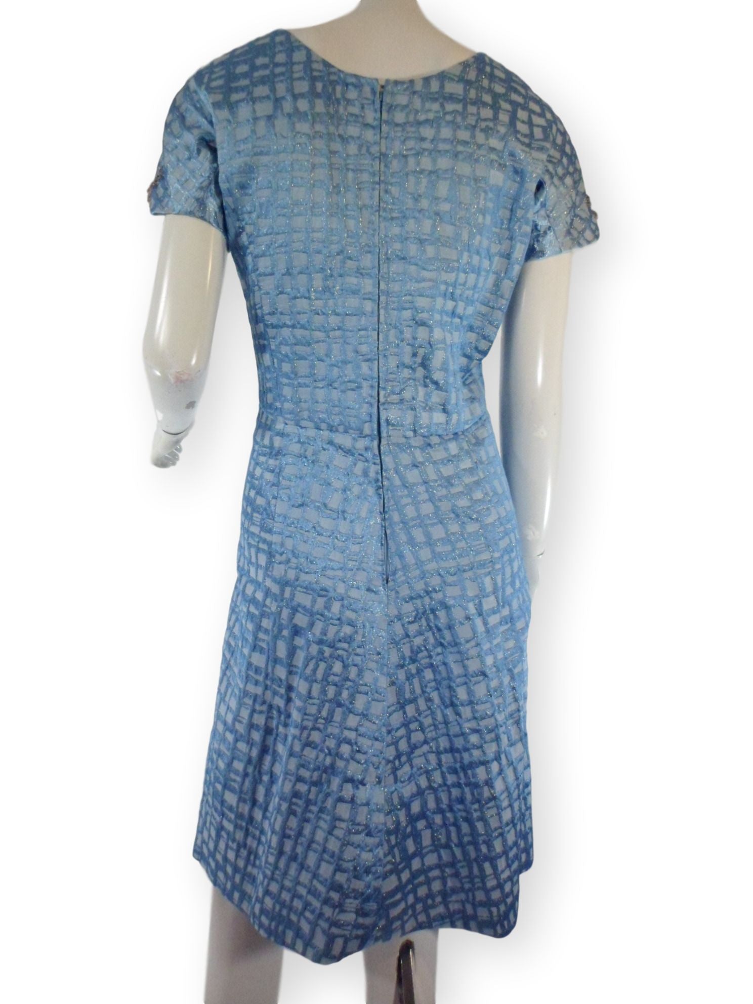 Vintage 50s 60s Cocktail Dress in Blue Metallic by Designer Fira ...