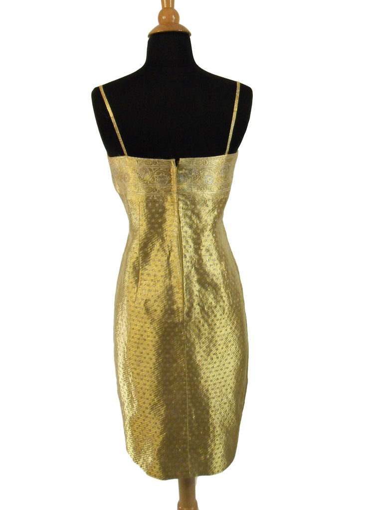 Vintage 50s Shift Dress in Gold Metallic Brocade by Adele Simpson ...