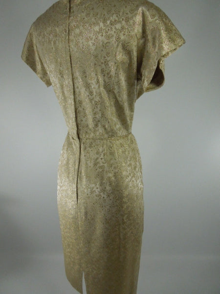 Vintage 60s Gold Wiggle Cocktail Sheath Dress – Better Dresses Vintage