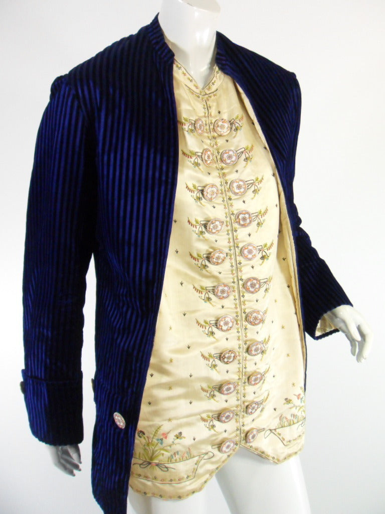 Victorian Antique Silk and Velvet Jacket with 18th Century Buttons ...