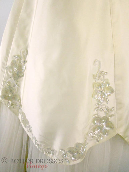 Vintage 50s Wedding Dress Gown Ivory Beaded Cupcake by Mike Benet ...