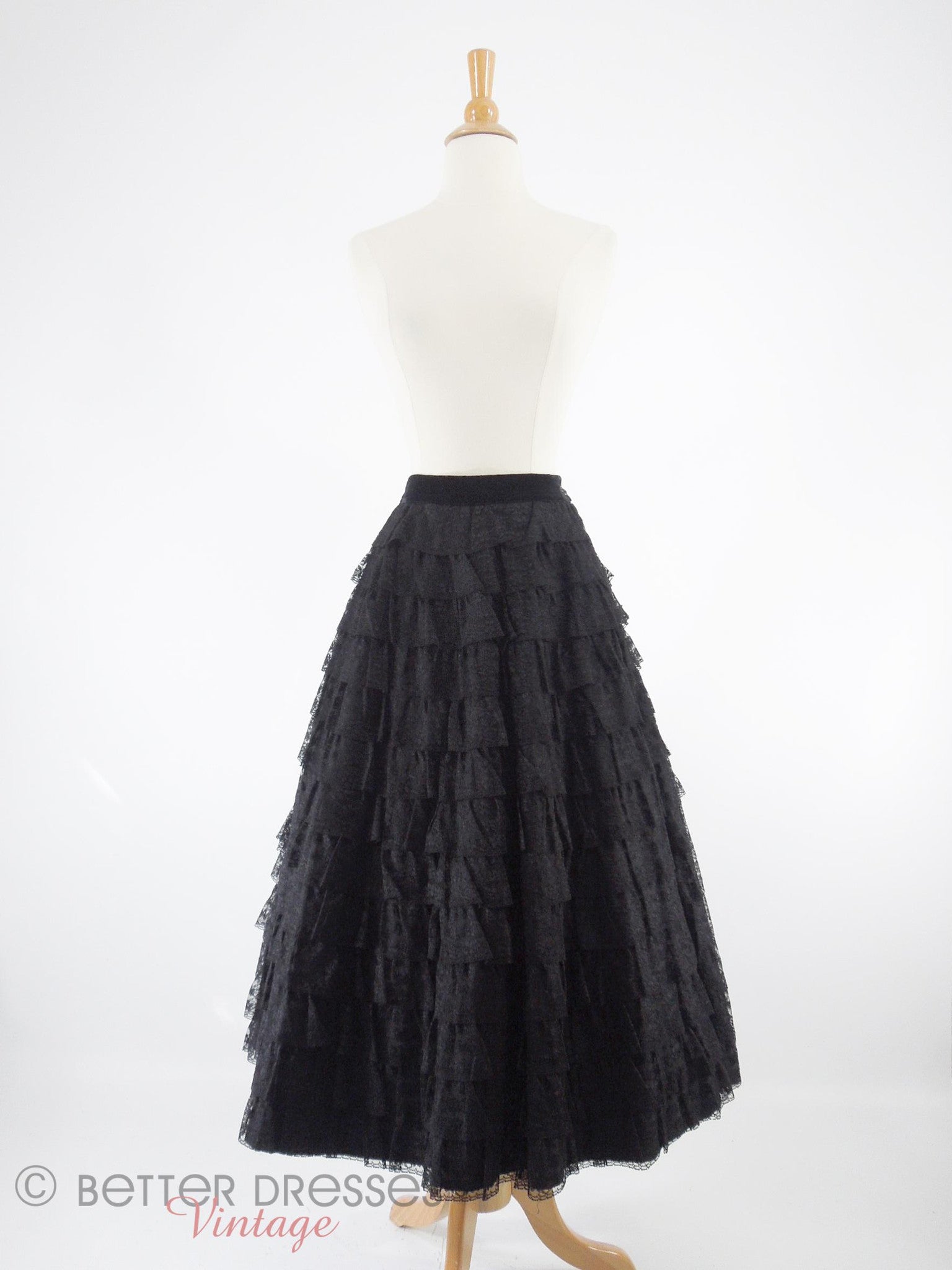 Vintage 40s or 50s Black Lace Full Skirt - sm – Better Dresses Vintage