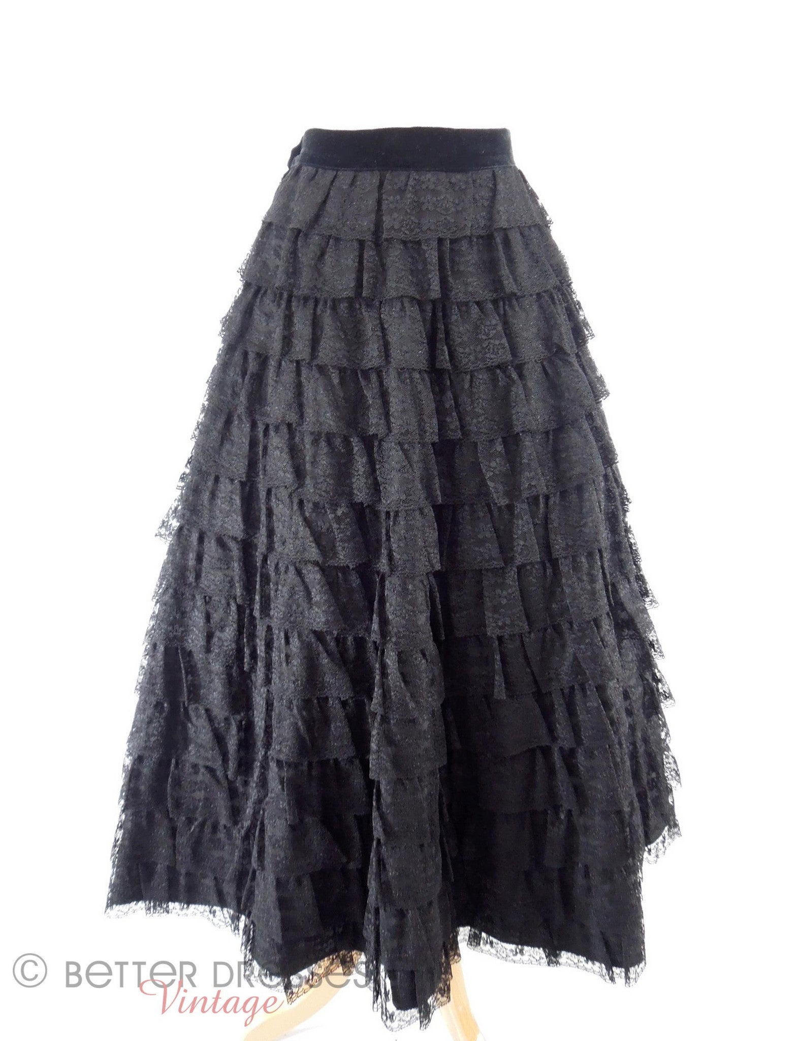 Vintage 40s or 50s Black Lace Full Skirt - sm – Better Dresses Vintage