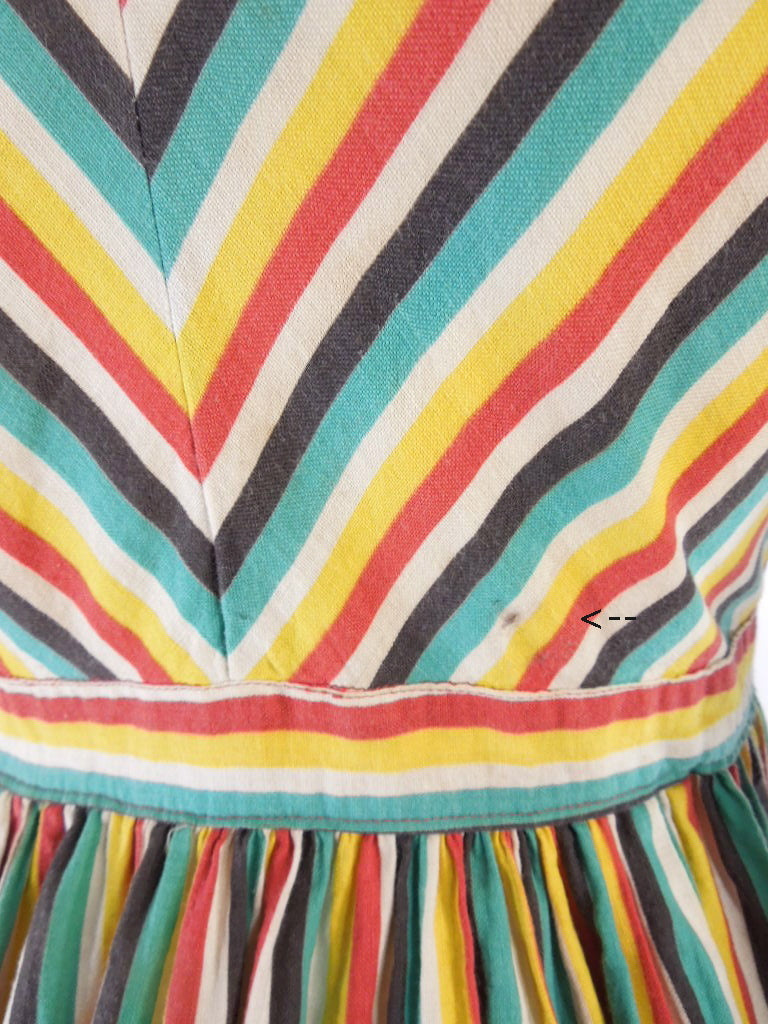 Vintage 50s Striped Wrap Shirtwaist Full Skirt Day Dress – Better ...