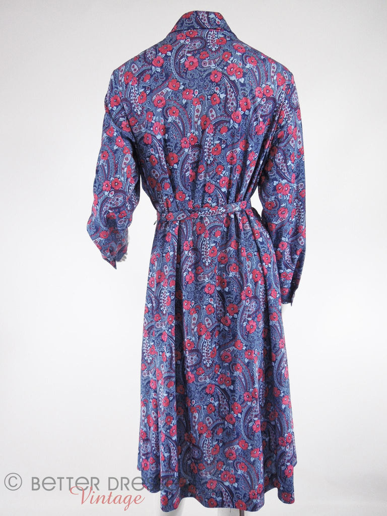 Vintage 60s or early 70s Plus Size Dress Paisley Floral Belted ...