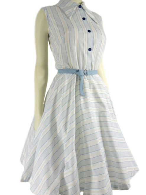 blue shirtwaist dress