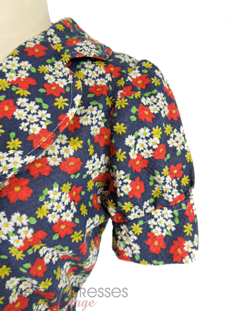 Vintage 70s Floral Peplum Shirt Jacket in Cotton - sm – Better Dresses ...