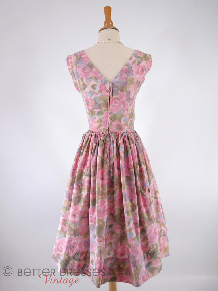 Vintage 50s 60s Floral Cotton Full Skirted Dress - sm – Better Dresses ...