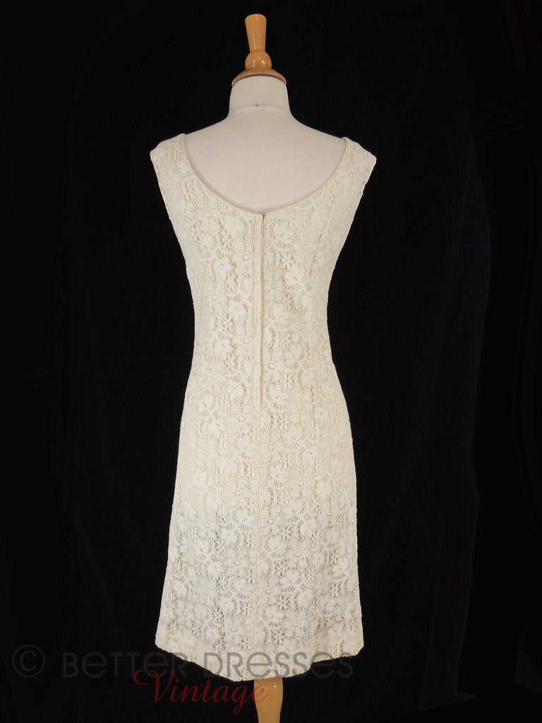 Vintage 60s Cream Lace Sheath Dress - sm – Better Dresses Vintage