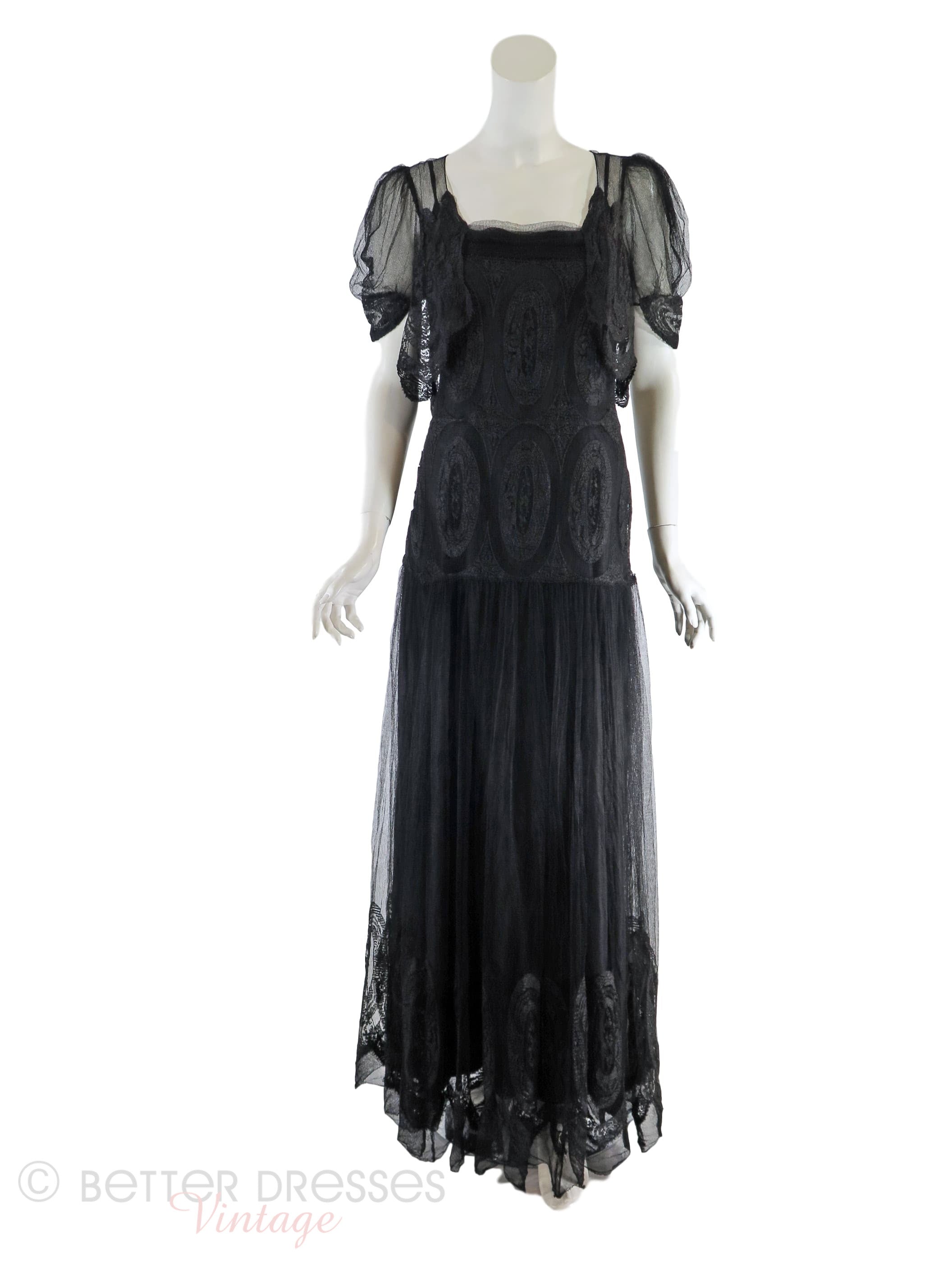 vintage black lace dress