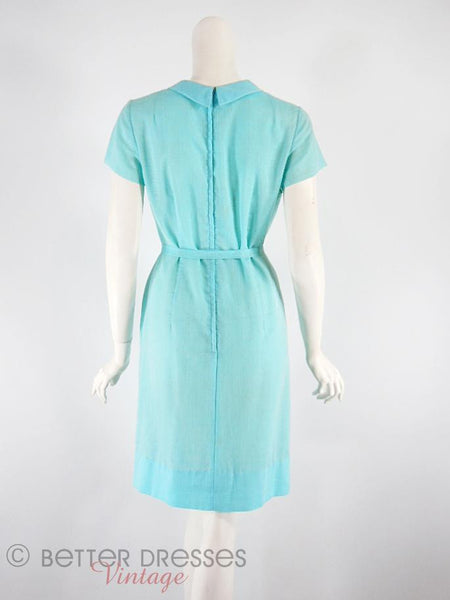 Vintage 1960s Sky Blue Belted Shift Dress - sm, med – Better Dresses ...