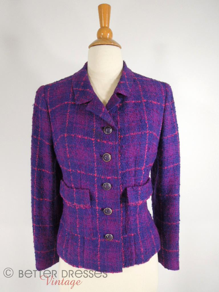 1960s Skirt Suit. Purple Boucle. Chanel Style Jacket & Skirt - sm/med ...