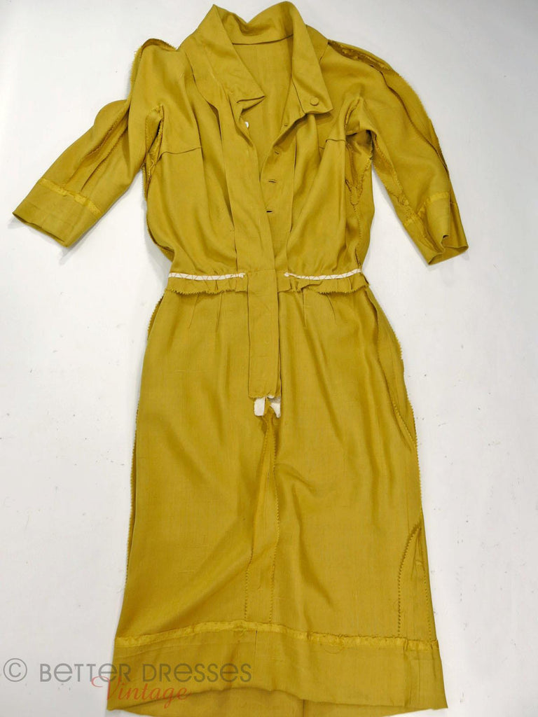 Authentic 1950s Wiggle Dress in Golden Olive Silk - sm – Better Dresses ...