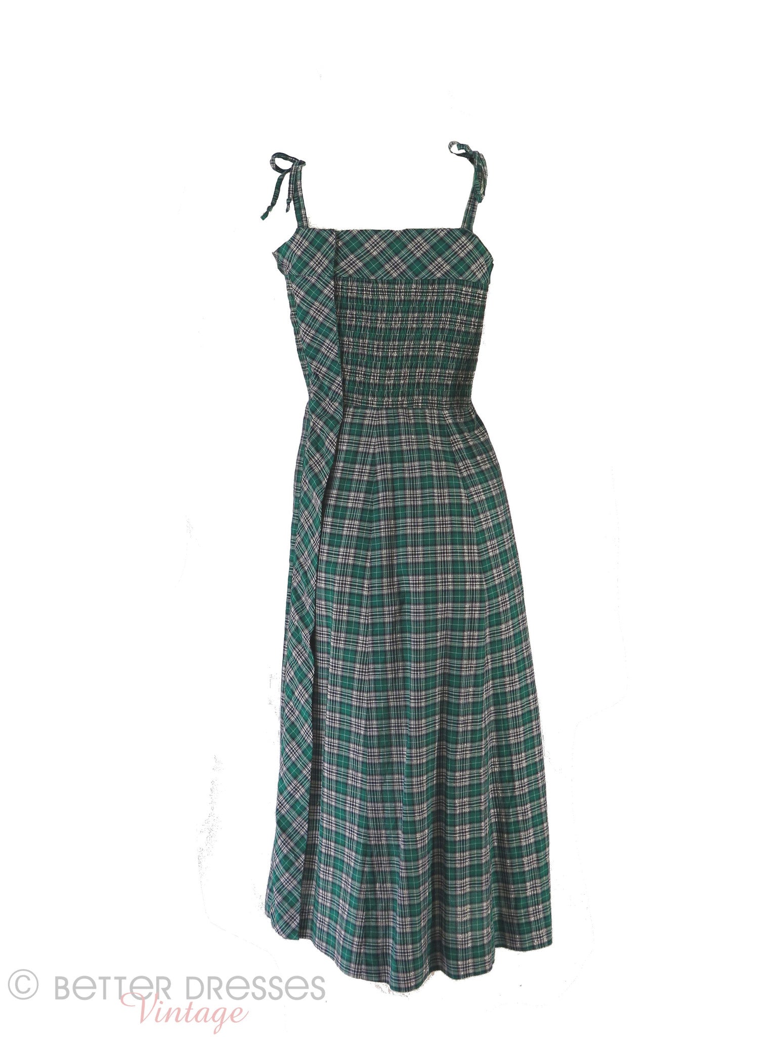 40s Green Plaid Sundress – Better Dresses Vintage