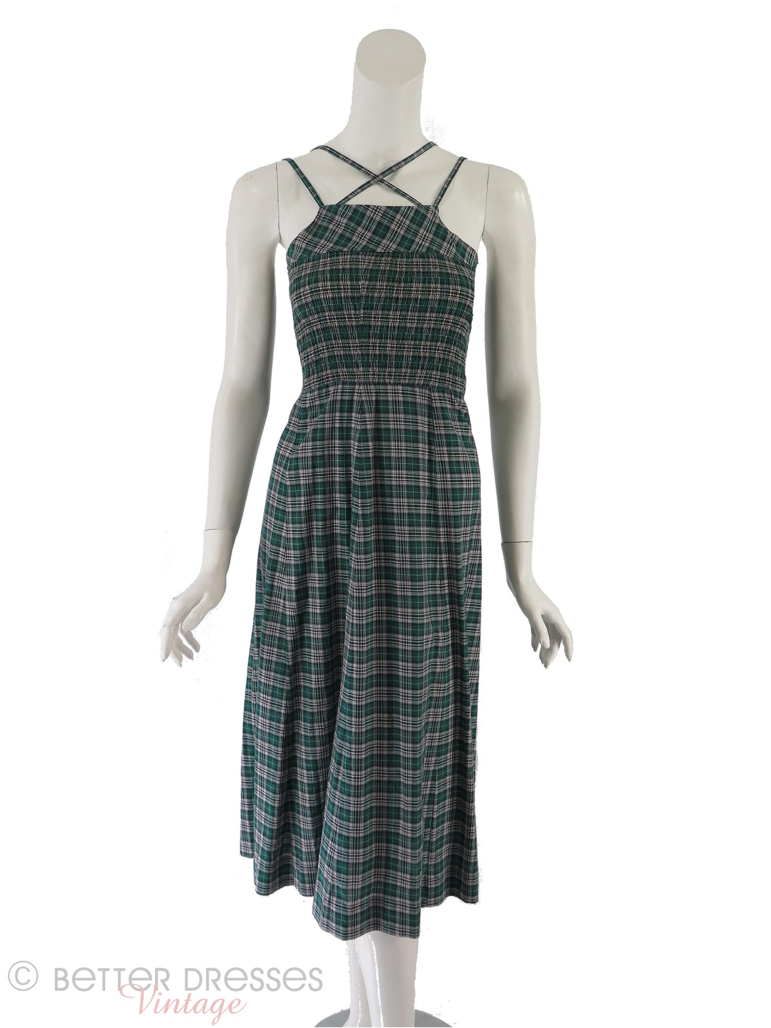 40s Green Plaid Sundress – Better Dresses Vintage