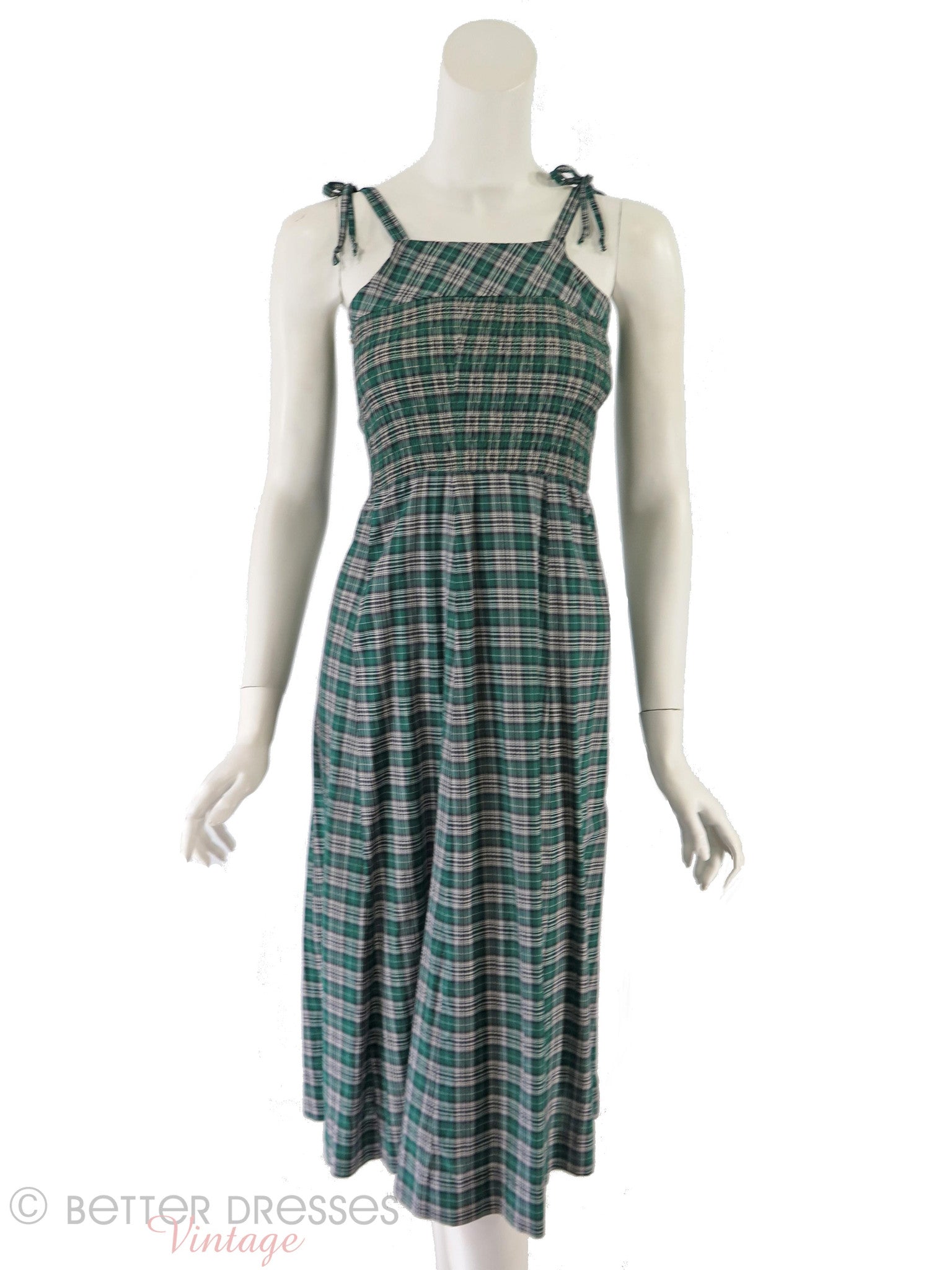 40s Green Plaid Sundress – Better Dresses Vintage