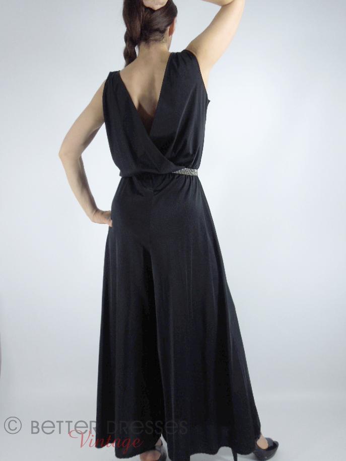 60s/70s Black Nylon Lounging Jumpsuit – Better Dresses Vintage