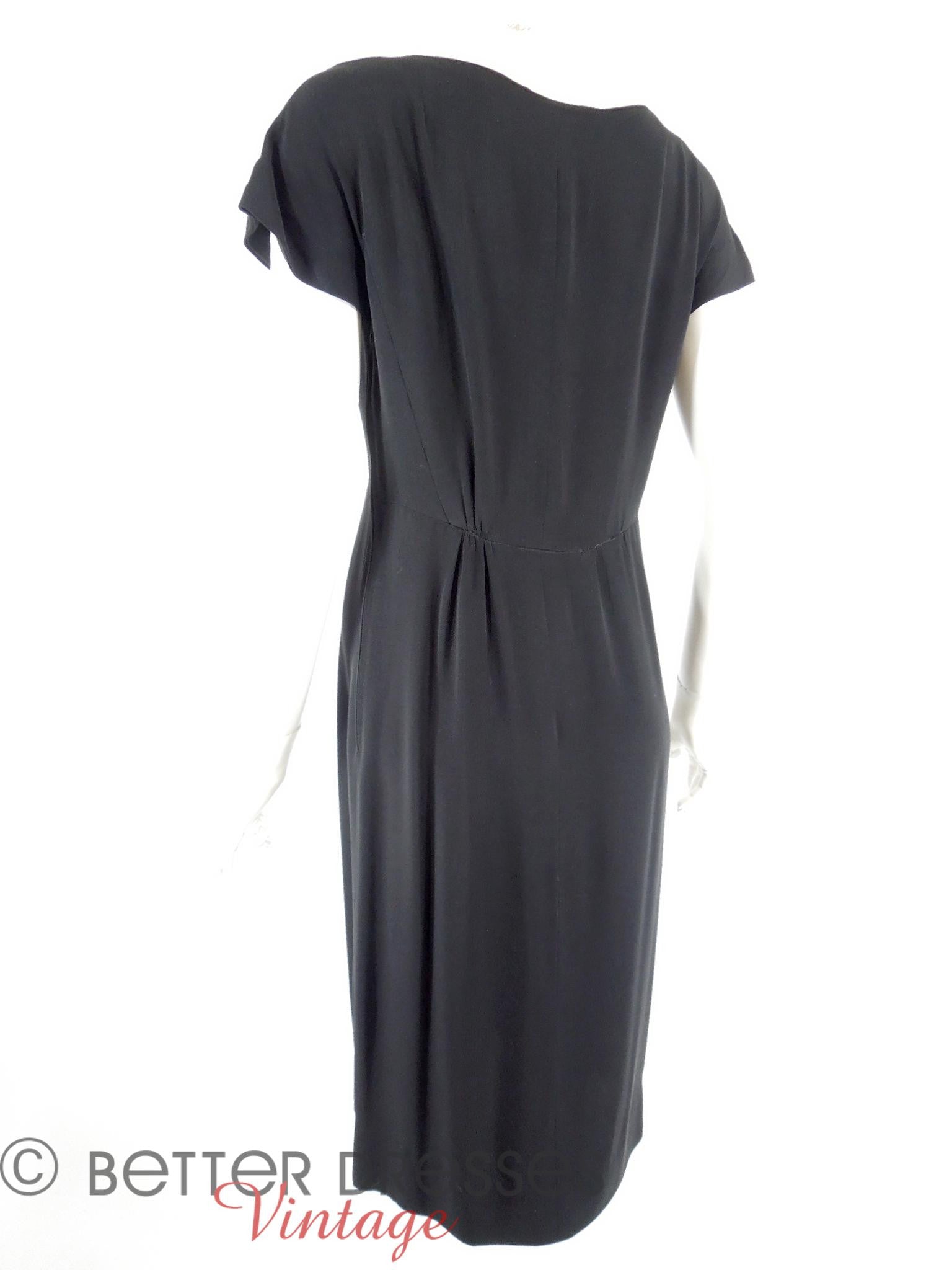 Vintage 1950s Little Black Silk Sheath Dress - sm – Better Dresses Vintage
